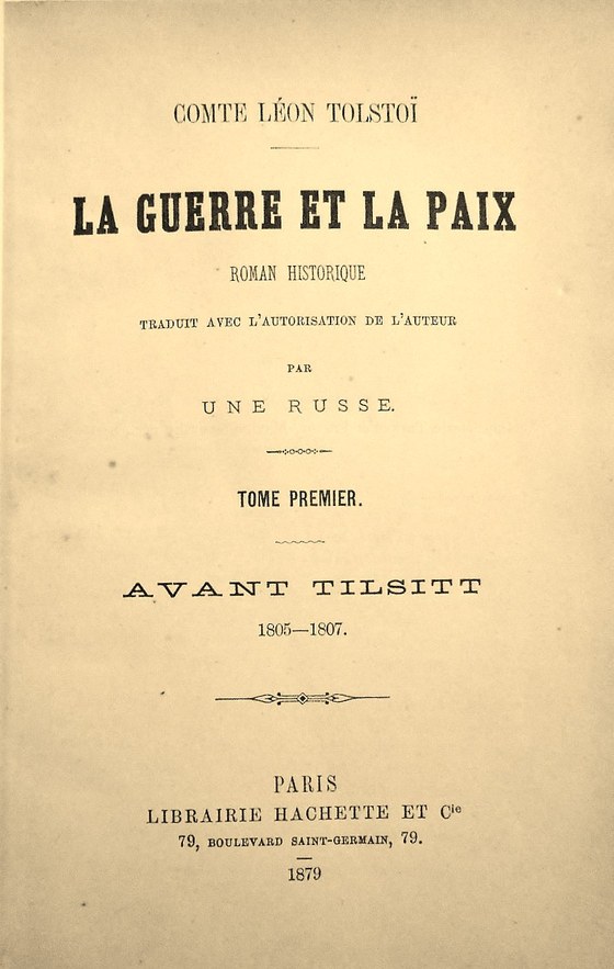 Титульный лист «Войны и мира», Париж, 1879, par Une Russe