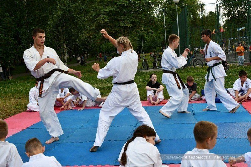 Юные каратисты провели мастер-класс на улице Владимирова