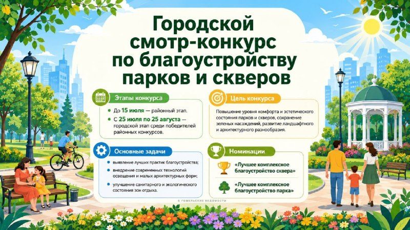 В Гомеле стартовал смотр-конкурс по благоустройству парков и скверов