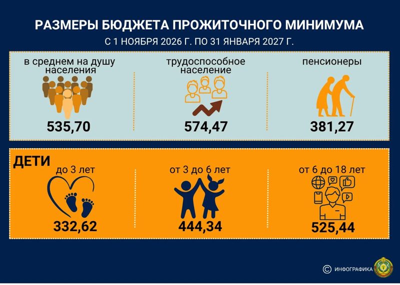С 1 ноября в Беларуси повышается бюджет прожиточного минимума