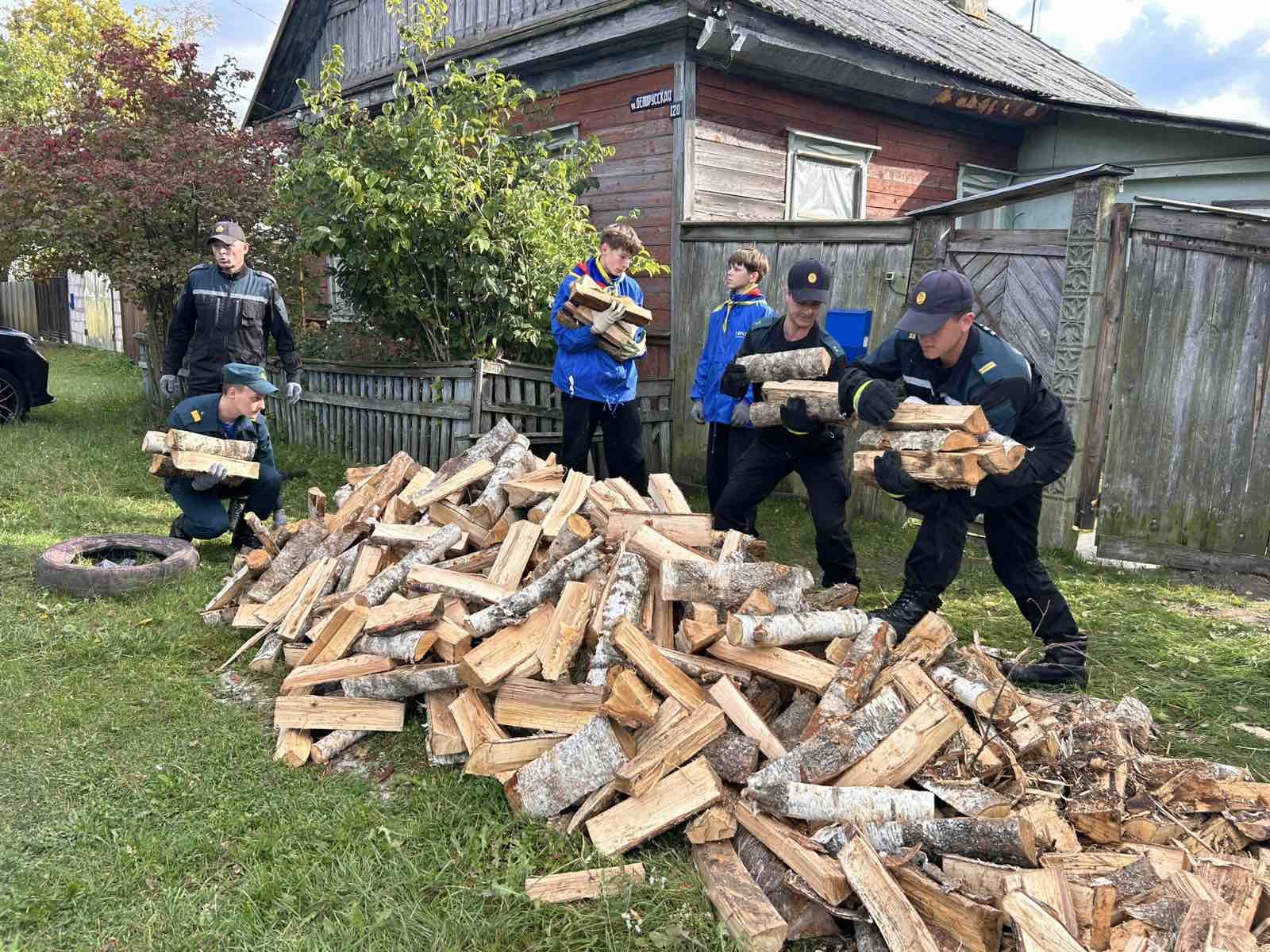 Активисты помогают пожилым жителям Ветковщины в рамках акции «Молодежь за безопасность»