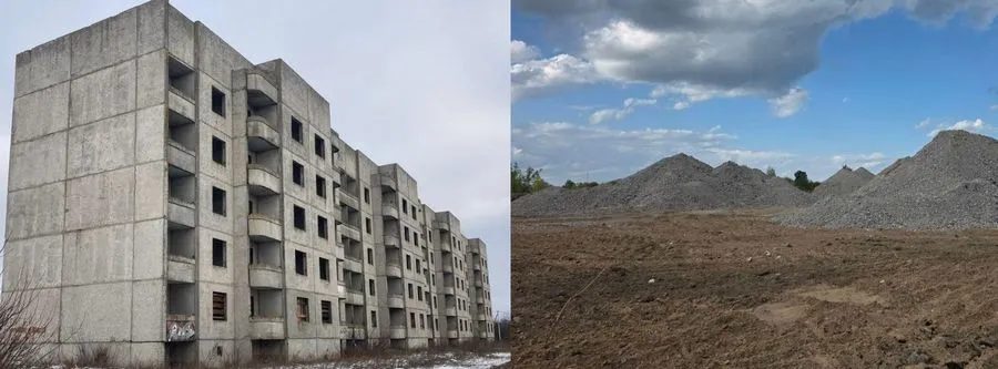 В Василевичах снесли пятиэтажный дом, недостроенный с 1991 года