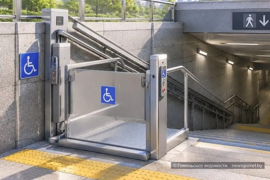 В Гомеле не работает подъёмник на переходе у остановки «Гомельпроект»